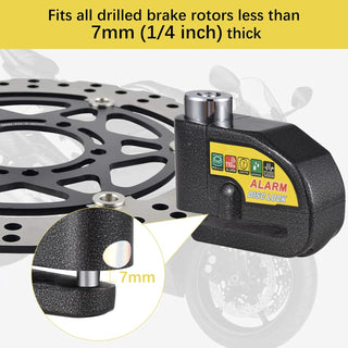 Eacam Disc Lock with Alarm Disc Brake Lock Motorcycle Alarm Lock Anti-Theft Security Wheel Disc Lock 110dB Alarm Waterproof with Reminder Cable 2pcs Keys, Disc Lock for Motorbike Bike Scooter