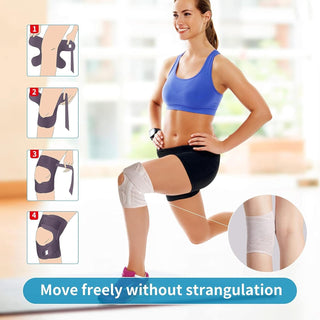FDTY Knee Brace with Side Stabilizers Relieve Meniscal Tear Knee Arthritis, Breathable Adjustable Knee Support Suitable for Men and Women with Sports Injuries (Medium, White (Left))