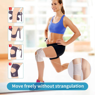FDTY Knee Brace with Side Stabilizers Relieve Meniscal Tear Knee Arthritis, Breathable Adjustable Knee Support Suitable for Men and Women with Sports Injuries (Medium, White (Left))
