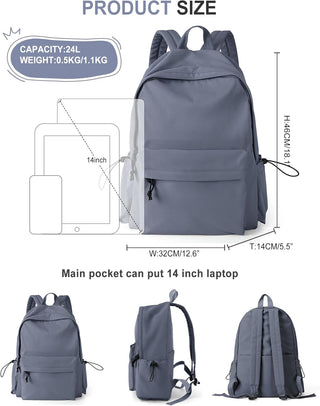 VECAVE Lightweight Casual Laptop Backpack Purse for Women,Travel Backpack with laptop compartment