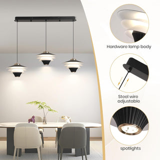 YT YATAI LIGHTING Modern Black LED Pendant Light, Minimalist Small Single Mini Pendant Light for Kitchen Island, Bedroom, Bedside, Adjustable 3 Color Light