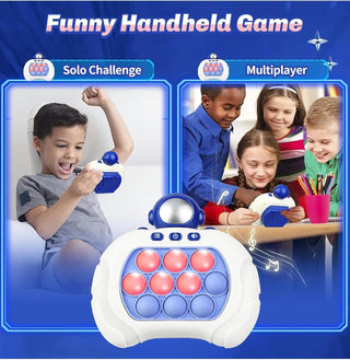 Reva Quick Push Electronic Pop Light Up Games | Decompression Puzzle Machine | Sensory Push Pop Bubble Toy | Interactive Button Toy for Kids | Perfect Birthday Gift for Boys and Girls (Blue Astronaut)