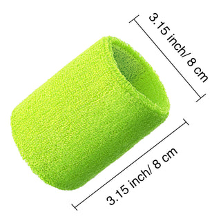 6 Pack Wrist Sweatbands Tennis Wrist Bands Absorbent Sweatbands for Football Basketball Running Athletic Sports and Working Out
