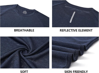Gaiatiger 3 Pack Men T-Shirt Quick Dry Work Shirts Moisture Wicking Active Athletic Training Short Sleeve Tops
