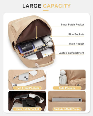 VECAVE Lightweight Casual Laptop Backpack Purse for Women,Travel Backpack with laptop compartment