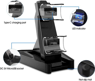 eWINNER Controller Charger Dock LED Dual USB PS4 Charging Stand Station Cradle for Sony Playstation 4 PS4 / PS4 Pro /PS4 Slim Controller