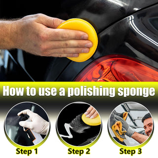PODDU Microfibre Polishing Sponge, 10pcs Car Wax Applicator Detailing Applicator Pads for Waxes Polishes Paint Cleaner Auto Polish Machine Hand Polishing Sponge, 10 * 2cm