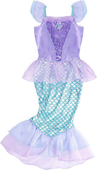 WonderBabe Little Girl Mermaid Princess Dresses Ariel Costume for Grils Birthday Party Halloween Cosplay Outfit with Accessories
