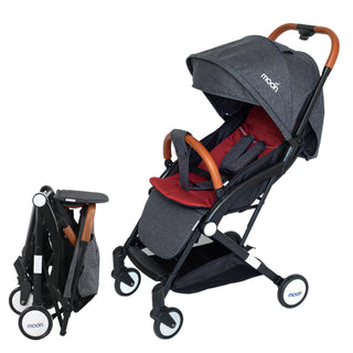 MOON Ritzi Light Weight Travel Cabin Stroller/Pushchair for Baby/Kids/Toddler from 0 Months+ Upto 15 kg, Black/Blue Dots
