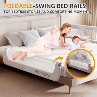 U-HOOME Bed Rails for Toddlers-Foldable Baby Bed Rails Guard,Kids'Bed Rails Guards,Safety Bed Fence Protector Rail,Adjustable Heights&Swing Down Bed Guard Rail for Queen King Twin Bunk (1.5m-pink)