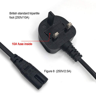 UXWEN UK 1.5M Figure 8 IEC C7 Power Lead Cord for Xbox One, Xbox S, Samsung LG Philips Toshiba Sony PS4 PS5 Sharp Panasonic LED Flat TV Printer Sky box, Sky Plus+ HD