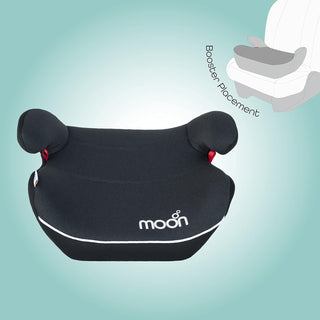MOON Kido Baby/Kids Lightweight Travel Booster Car Seat Group 3 Universal Fix Extra Large Backless Belt Positioning Suitable From Years To 12 15-36 Kg,Black