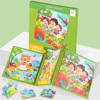 EYSOO Magnetic Jigsaw Puzzles 3 Pack Jigsaw Puzzle Books Magnetic Puzzles for Kids 12+16+20 PCS Jigsaw Puzzles for Toddler Portable Travel Magnetic Puzzle Toy for 3+ Kids Boys Girls (Level 2-A)