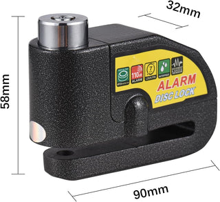 Eacam Disc Lock with Alarm Disc Brake Lock Motorcycle Alarm Lock Anti-Theft Security Wheel Disc Lock 110dB Alarm Waterproof with Reminder Cable 2pcs Keys, Disc Lock for Motorbike Bike Scooter