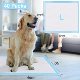 Mumoo Bear Pet Training Pads Super Absorbent Puppy Pads Anti Slip Toilet Pee Mat, Leak Proof & Quick Dry Pet Pads for Dogs Cats Rabbits Pets (40 PACK-60 * 60CM)