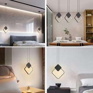 YT YATAI LIGHTING Modern Black LED Pendant Light, Minimalist Small Single Mini Pendant Light for Kitchen Island, Bedroom, Bedside, Adjustable 3 Color Light
