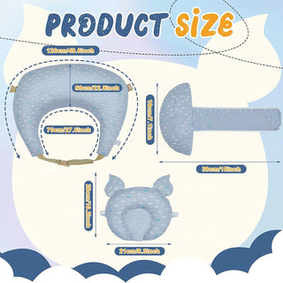 ANTOLE Multipurpose Nursing Pillow,Large Breastfeeding Pillow for More Support for Mom and Baby,Ergonomic Baby Feeding Pillow with Adjustable Waist Strap and Removable Cotton Cover (Grey)