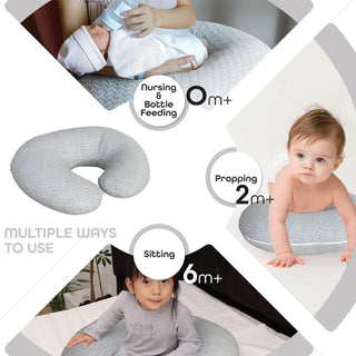 The Moon Brand Nursing-Breast Feeding Baby Pillow, Newborn/Infant support Cushion -Multiuse-Portable for Travel -Washable Bamboo Pillowcase-50x50x10 cm