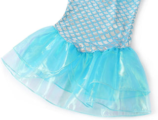 WonderBabe Little Girl Mermaid Princess Dresses Ariel Costume for Grils Birthday Party Halloween Cosplay Outfit with Accessories