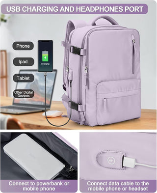 Dorany Extra Large Travel Backpack for Women as Person Item Flight Approved, 40L Carry On Backpack, 17 Inch Laptop Backpack, Waterproof Backpack, Hiking Backpack, School Bag