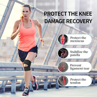 FDTY Knee Brace with Side Stabilizers Relieve Meniscal Tear Knee Arthritis, Breathable Adjustable Knee Support Suitable for Men and Women with Sports Injuries (Medium, White (Left))