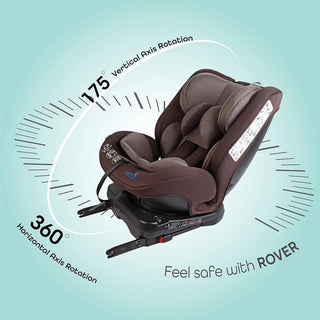 MOON Rover Car Seat – Baby Travel Gear Group 0-1-2-3 360 Degree Carrier w/Isofix 0-12yr Safety Products Rear & Forward Convertible Accessories - Grey