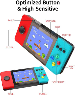 KASTWAVE Retro Handheld Game Console, 500 FC Games, 3.5" Screen, 1200mAh Battery Portable Video Game Console, Protective EVA Case, Support Two Players & TV Connection, Gifts for Your Boys Girls
