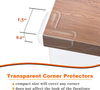 Gudui ‎SHOWAY Corner Guards (12 Pack) Clear Protectors | High Resistant Adhesive Gel Best Baby Proof Stop Child Head Injuries Tables, Furniture & Sharp Corners Proofing (L-Shaped).