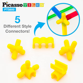 PicassoTiles 120pcs HedgehogTiles Building Block, Stacking Interlock Teeth Construction Sensory Gift STEM Toy for Kids Toddlers Age 3 + PTB120