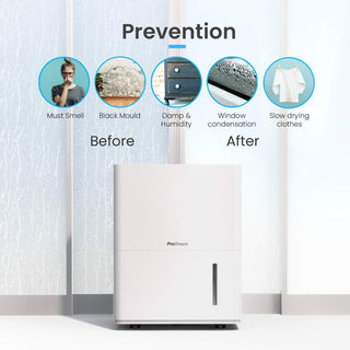 Pro Breeze 30L/Day Dehumidifier - Smart Compressor Dehumidifier with App, Wi-Fi, Continuous Drainage, 4L Water Tank, 24h Timer & Auto Defrost, Mould Remover & Moisture Absorber for Home & Bathroom
