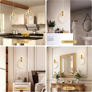 YT YATAI LIGHTING Modern LED Pendant Light for Bedroom and Living Room, Small Single Mini Bedside Pendant Stylish Adjustable Height and 3 Color Temperature