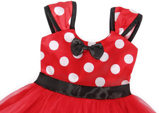 WonderBabe Girl Costume Polka Dots Tulle Tutu Dresses Princess Fancy Dress Up Halloween Birthday Party Dress with Ears Headband