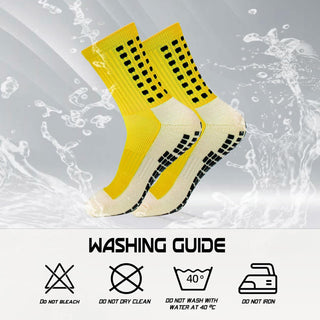 Yufree Men's Soccer Socks Anti Slip Non Slip Grip Pads for Football Basketball Sports Grip Socks, 4 Pair