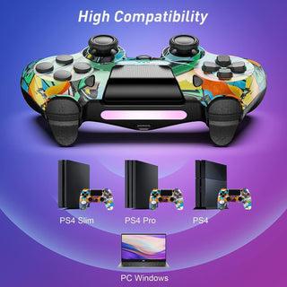 PS-4 Wireless Controller, Wireless Controller with Double Shock/Stereo Headset Jack/Touch Pad(Graffiti Style) (A-1)