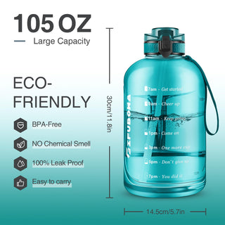 GIFUBOWA 3l Goal Large Water Bottle with Handle BPA Free Leakproof Motivational Big Sports Capacity Drink Jug
