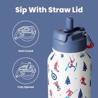 bottlebottle BOTTLE BOTTLE 32oz Insulated Water Bottle Stainless Steel Sport Water Bottle with Straw Dual-use Lid Design for Gym with Pill Box (green)