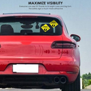 Yinuoday Baby ON Board Sticker Car Decals Safety Signs Self-Adhesive Easy to Install Waterproof 2pcs (Style B)