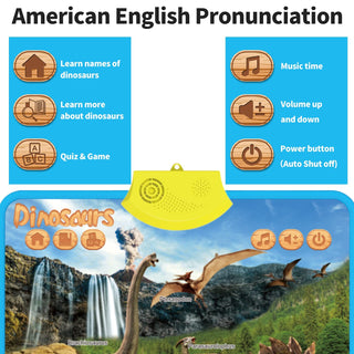 Interactive Dinosaur Poster - Electronic Interactive Educational Talking Poster Learn Names & Sounds & Facts & Games of Dinosaur Learning Toys for Toddlers, Boys and Girls Ages 3-5
