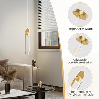 YT YATAI LIGHTING Modern LED Pendant Light for Bedroom and Living Room, Small Single Mini Bedside Pendant Stylish Adjustable Height and 3 Color Temperature