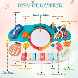 Baby Musical Toys,Baby Toys 12 to 18 Months Toddler Toy 6-in-1 Kids Keyboard Piano Drum Musical Instruments Toy Learning Educational Tabletop Game Toy Birthday Gift for 1 2 3 Years Old Girls Boys
