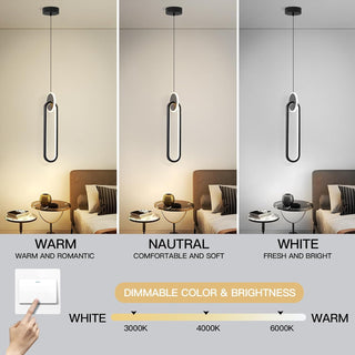 YT YATAI LIGHTING Modern LED Pendant Light for Bedroom and Living Room, Small Single Mini Bedside Pendant Stylish Adjustable Height and 3 Color Temperature