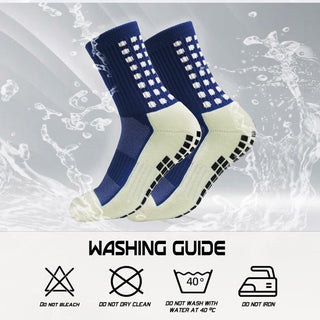 Yufree Men's Soccer Socks Anti Slip Non Slip Grip Pads for Football Basketball Sports Grip Socks, 4 Pair