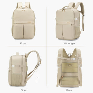 SPAHER Cabin Bag 40x30x20 Wizzair Underseat Laptop Backpack 15.6 Inch for School Carry On Bag Luggage Travel Backpack Hand Luggage Backpack Casual Daypack Approved Holdall Rucksack Flight Bag Beige