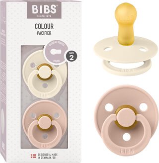 Bibs Pacifier Size 1 - Baby 0-6M (2pcs) - Ivory/Blush