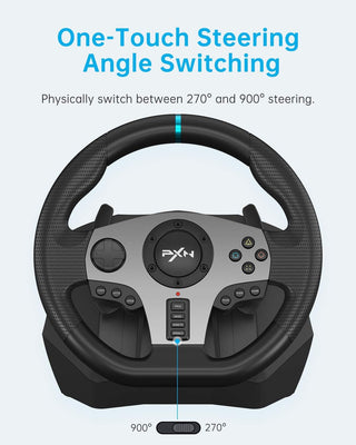 PXN V9 Gaming Racing Wheel with Pedals and Shifter, Steering Wheel for PC, Xbox One, Xbox Series X/S, PS4, PS3 and Nintendo Switch