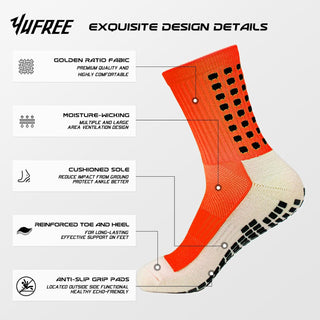 Yufree Men's Soccer Socks Anti Slip Non Slip Grip Pads for Football Basketball Sports Grip Socks, 4 Pair