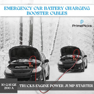 PrimePicks™ 3000 AMP Heavy Duty Jumper Cables for Car Battery, Double Layer Copper Coating | 12V Car Battery Booster Jumper Emergency Cable
