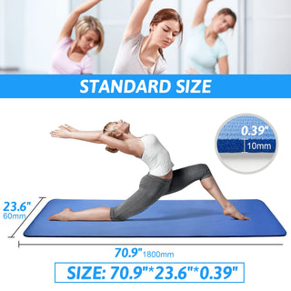 SKY-TOUCH Yoga Mat Non Slip, Yoga Mat with Strap Included 10mm Thick Exercise Mat Ideal for HiiT, Pilates, Yoga and Many Other Home Workouts
