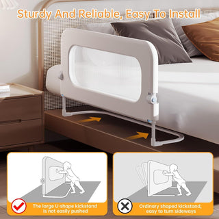 U-HOOME Bed Rails for Toddlers-Foldable Baby Bed Rails Guard,Kids'Bed Rails Guards,Safety Bed Fence Protector Rail,Adjustable Heights&Swing Down Bed Guard Rail for Queen King Twin Bunk (1.5m-pink)