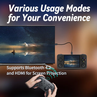 Voacle RG35XX H Retro Handheld Game Console , 3.5 Inch IPS Screen Linux System Built-in 64G TF Card 5528 Games Support TV Output (Black)